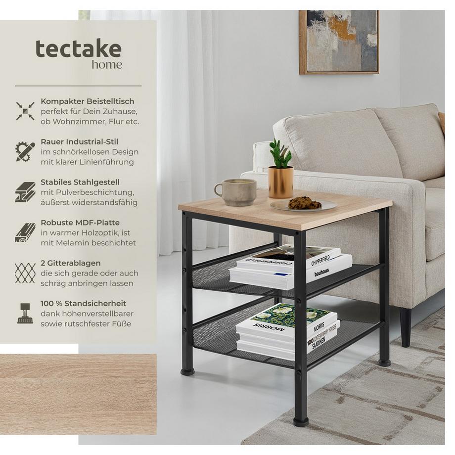 Tectake Beistelltisch Lincoln Industrial Style Holz und Stahl  