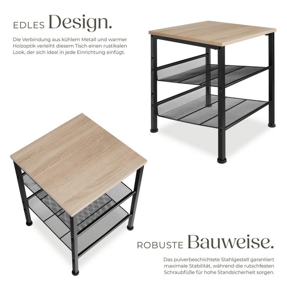 Tectake Beistelltisch Lincoln Industrial Style Holz und Stahl  