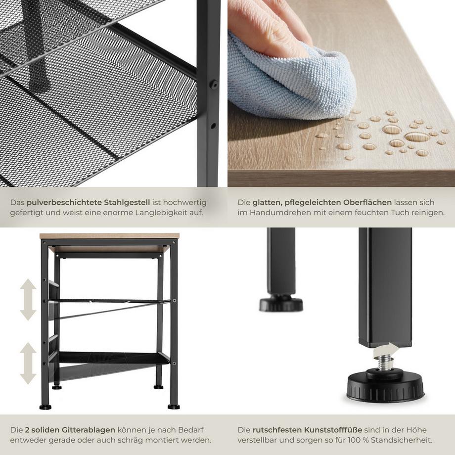 Tectake Beistelltisch Lincoln Industrial Style Holz und Stahl  