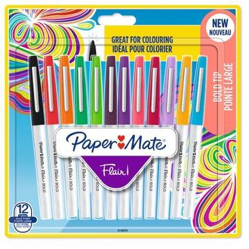 PAPERMATE Faserschreiber Flair 1.2mm   Bold, ass. 12 Stück