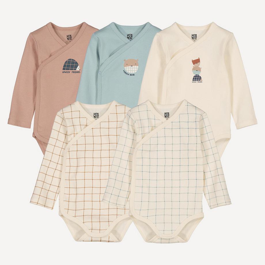 La Redoute Collections  5er-Pack Baby Wickelbodys mit langen Ärmeln 