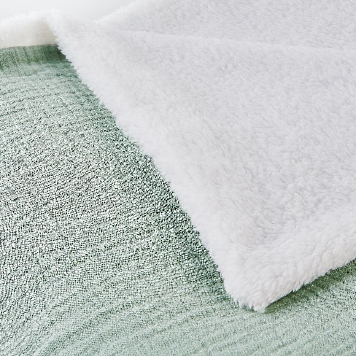 La Redoute Intérieurs Kumla Baumwollmusselin und Teddyfleece Decke  