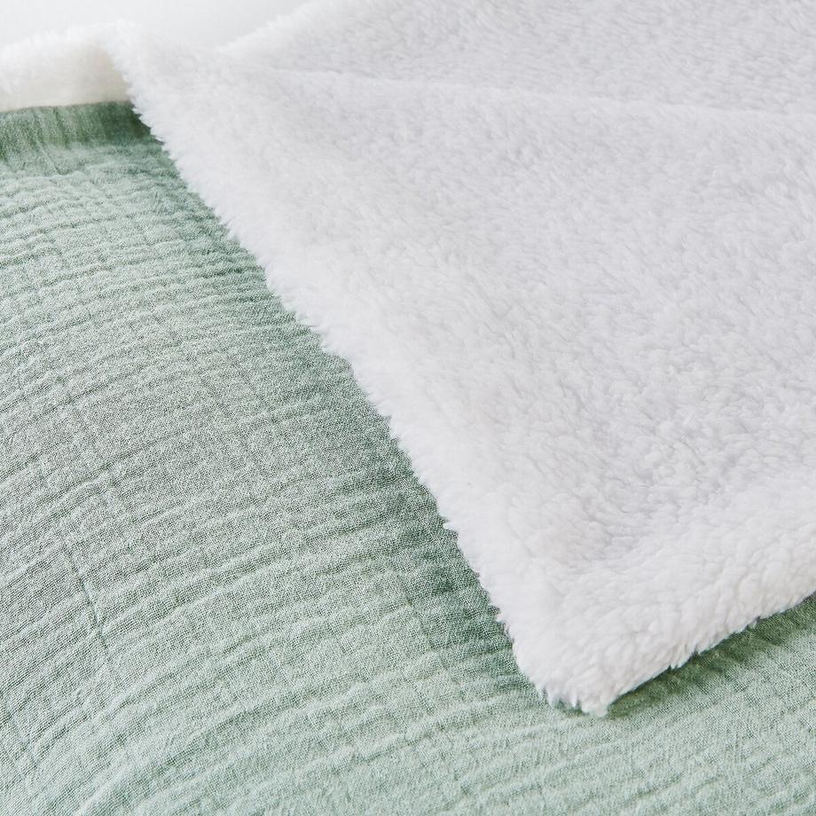 La Redoute Intérieurs Kumla Couverture Mousseline de Coton Polaire Teddy  