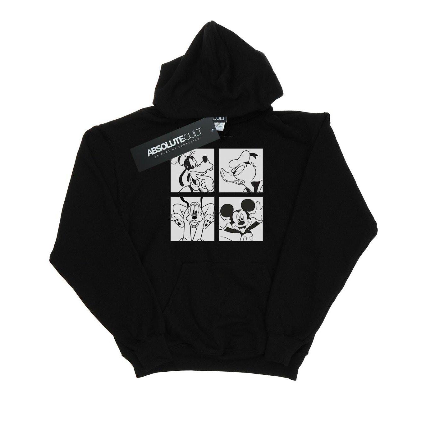 Image of Mickey, Donald, Goofy And Pluto Boxed Kapuzenpullover Unisex Schwarz 140/146