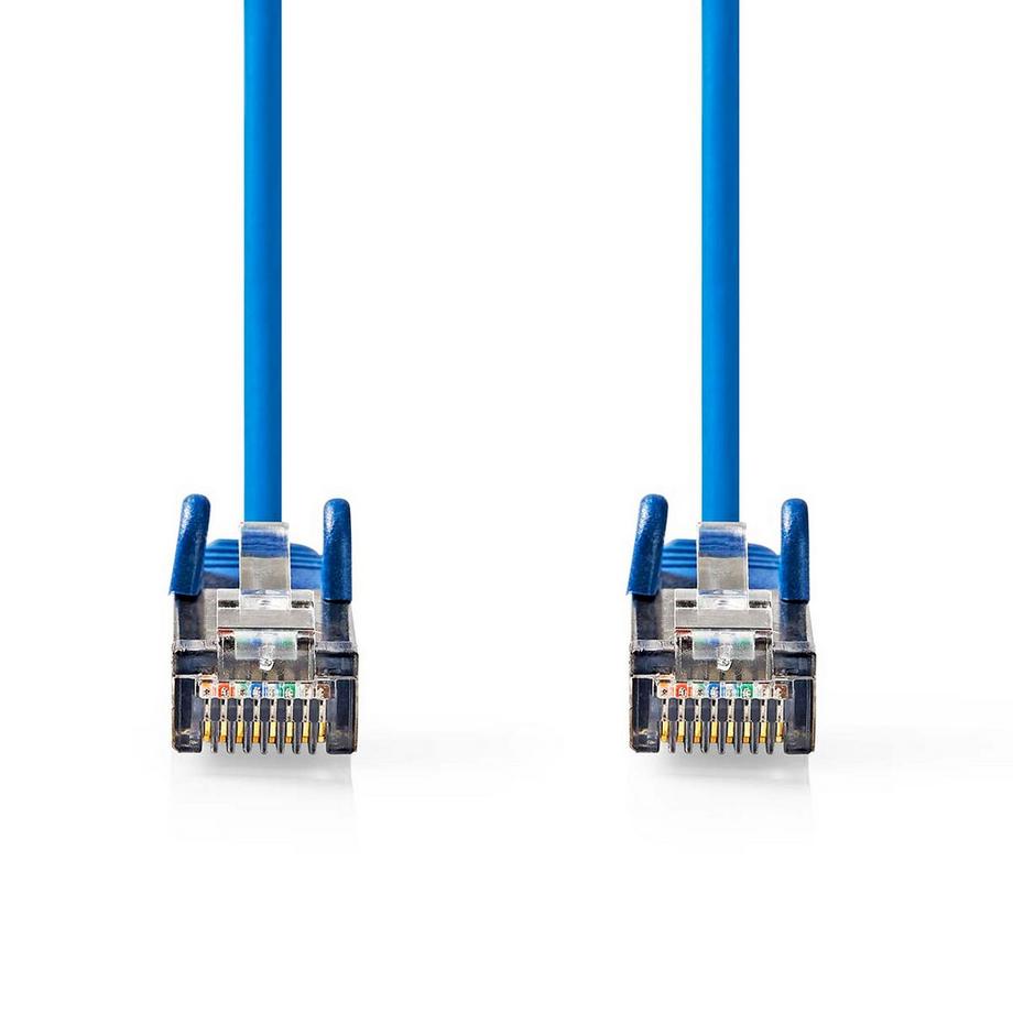 Nedis  Câble réseau CAT5e | SF/UTP | RJ45 Mâle | RJ45 Mâle | 20,0 m | Rond | PVC | Bleu | Étiquette 
