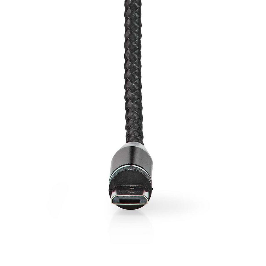 Nedis  Câble USB | USB 2.0 | USB-A mâle | USB Micro-B mâle / USB-C™ mâle | 10 W | Pas de transfert de données | Nickelé | 2,00 m | Rond | Nylon | Noir | Boîte 