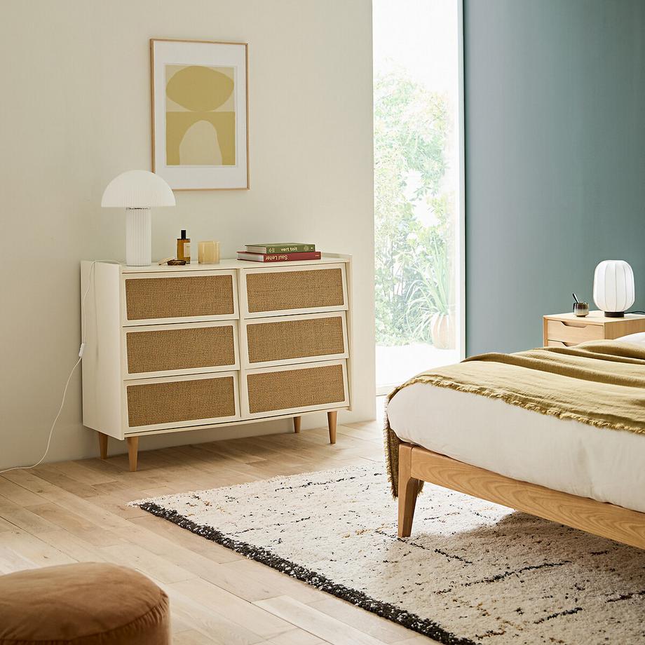 La Redoute Intérieurs Kommode Kaya mit 6 Schubladen aus Rohrgeflecht  