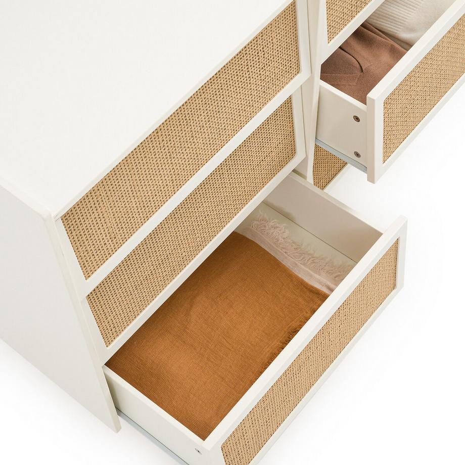 La Redoute Intérieurs Kommode Kaya mit 6 Schubladen aus Rohrgeflecht  