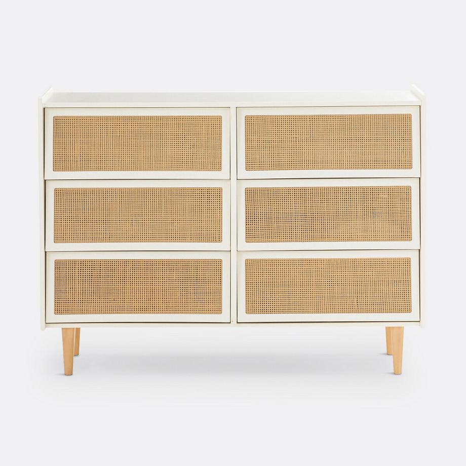 La Redoute Intérieurs Kommode Kaya mit 6 Schubladen aus Rohrgeflecht  