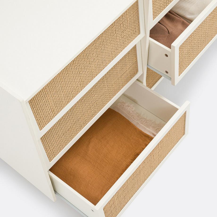 La Redoute Intérieurs Kommode Kaya mit 6 Schubladen aus Rohrgeflecht  