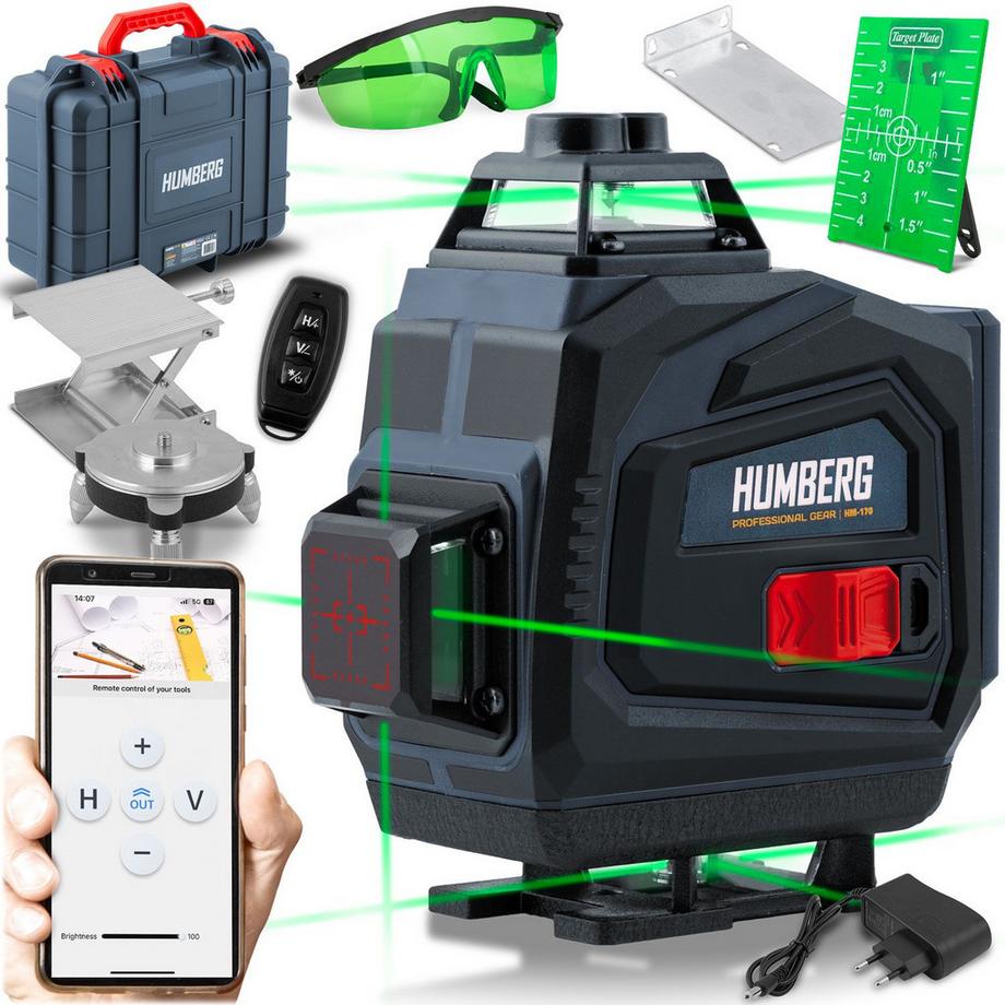 B2X  Kreuzlinienlaser im Koffer + Zubehör Humberg HM-170 