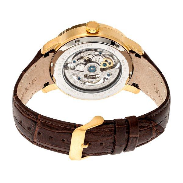 Heritor Automatic  Heritor Automatische Ryder Skelettuhr mit Lederarmband 