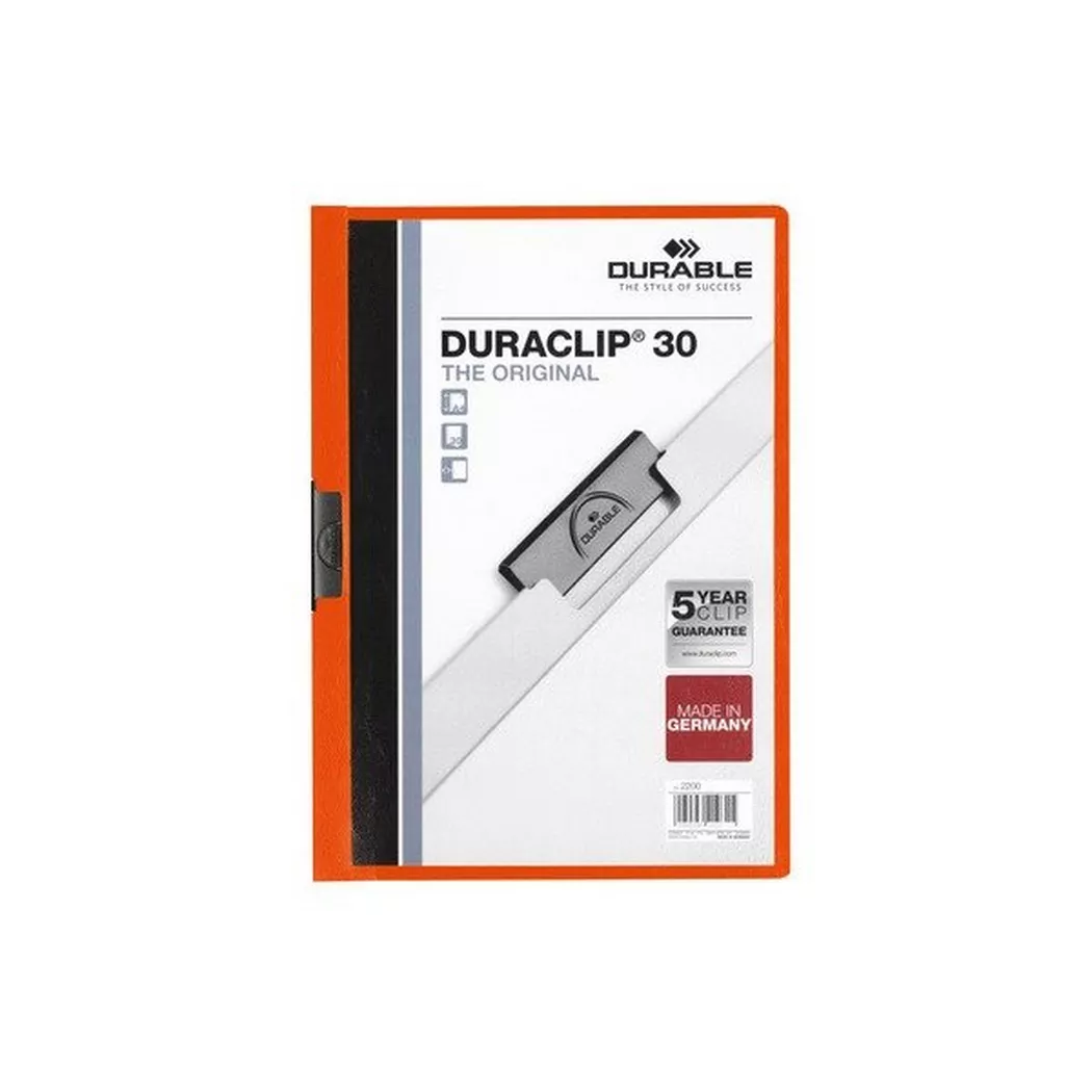 Klemmmappe Durable Duraclip A4 3mm 30 Blatt orange