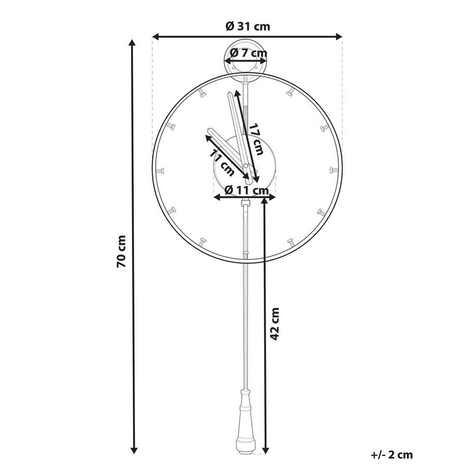 Beliani Horloge murale en Métal Rustique EMMEN  