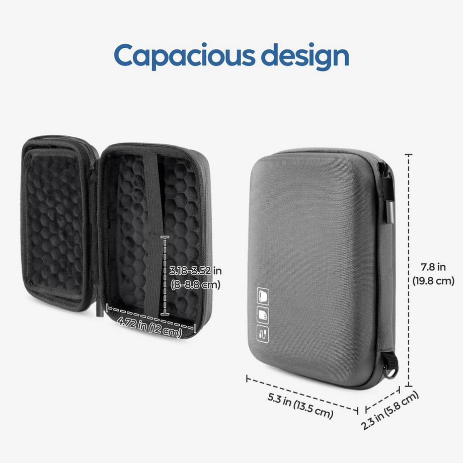 Only-bags.store  Boîtier rigide Boîtier portable pour disque dur externe pour 2 disques durs 