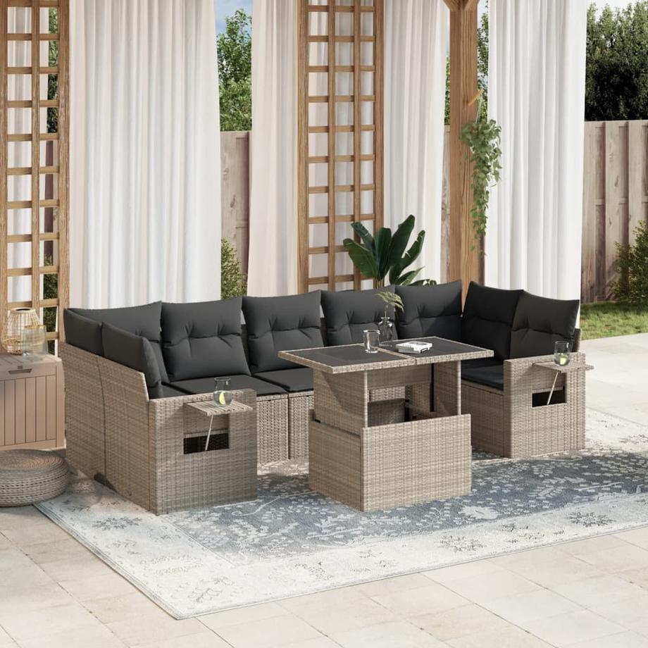 VidaXL set divano da giardino Polirattan  