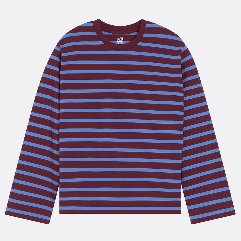 La Redoute Collections T-shirt rayé à manches longues col rond  
