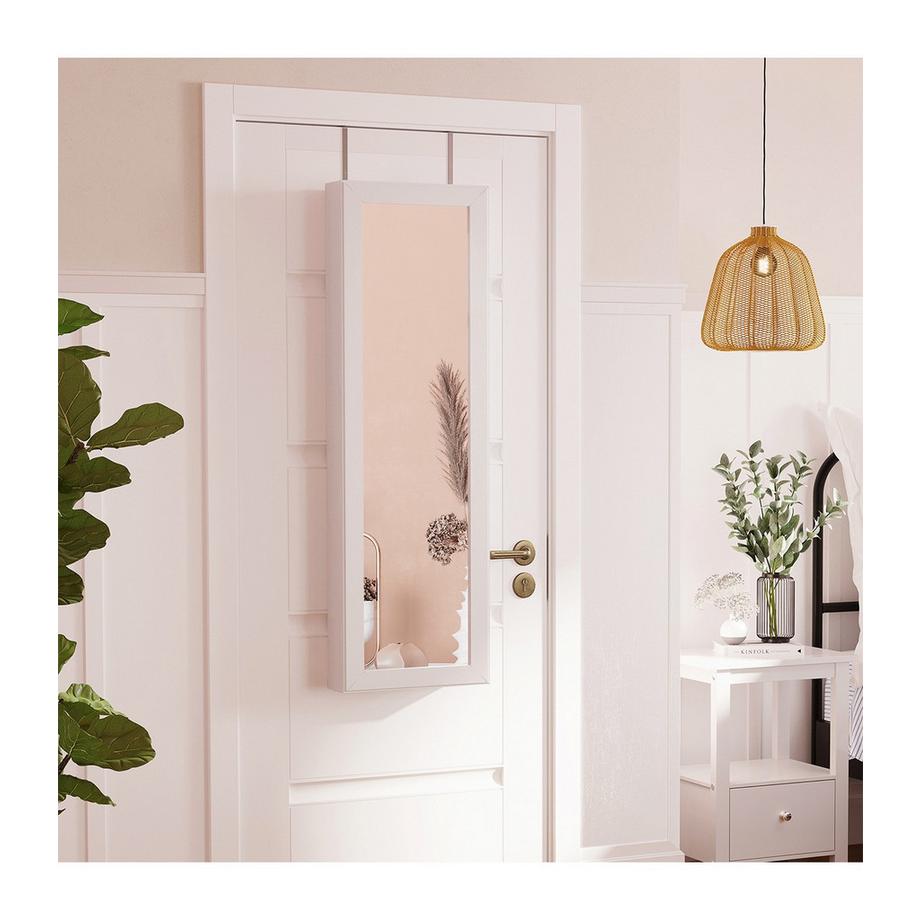 Calicosy  Rustikalerer Schmuckschrank mit Spiegel und Schloss 