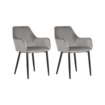 Lot de 2 chaises de salle à manger en Velours Glamour WELLSTON