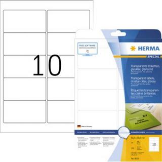 HERMA Folien-Etiketten 96 x 50.8 mm Folie, glänzend Transparent 250 St. Permanent haftend Laserdrucker, Ko  