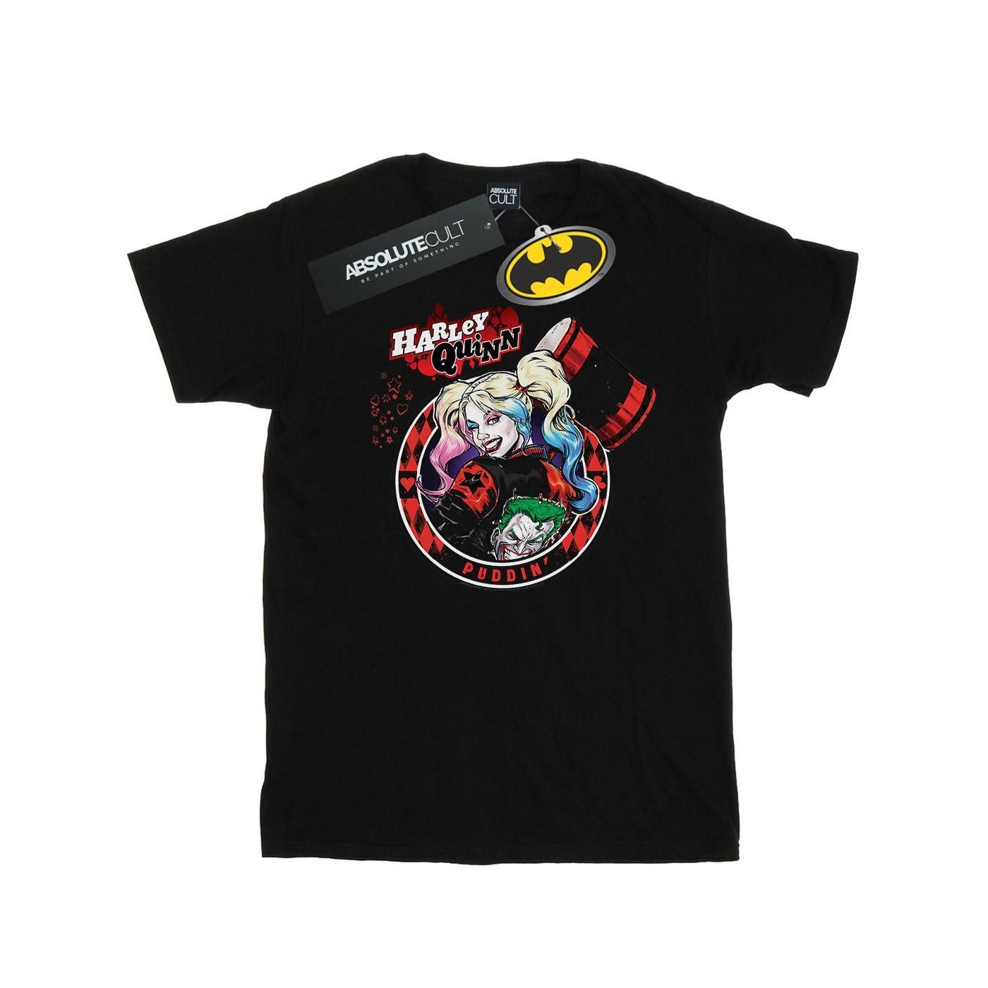 Image of Harley Quinn Joker Patch Tshirt Mädchen Schwarz 128