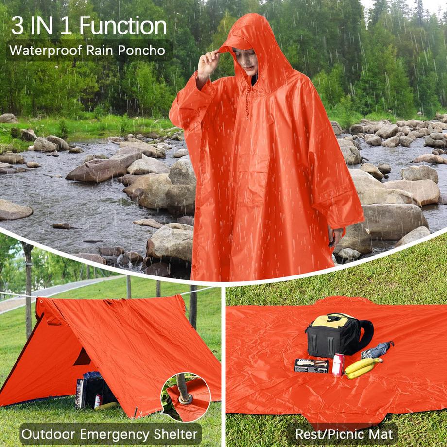 Alopini  Regencape Regenmantel Regenjacke Wasserdicht Wandern Radfahren Outdoor 3in1 Mehrzweck 