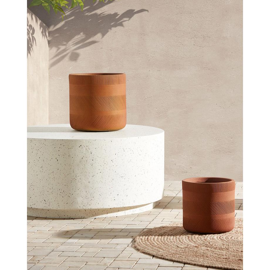 Beliani Blumenkübel aus Lehm-Faser-Mischung Rustikal VOULA  