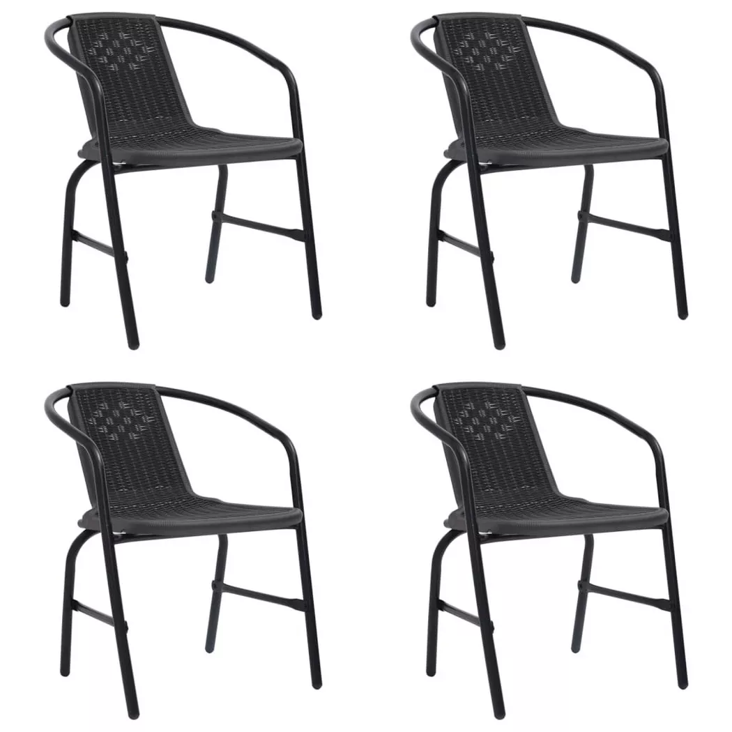 VidaXL - Chaise de jardin acier, One Size, Noir
