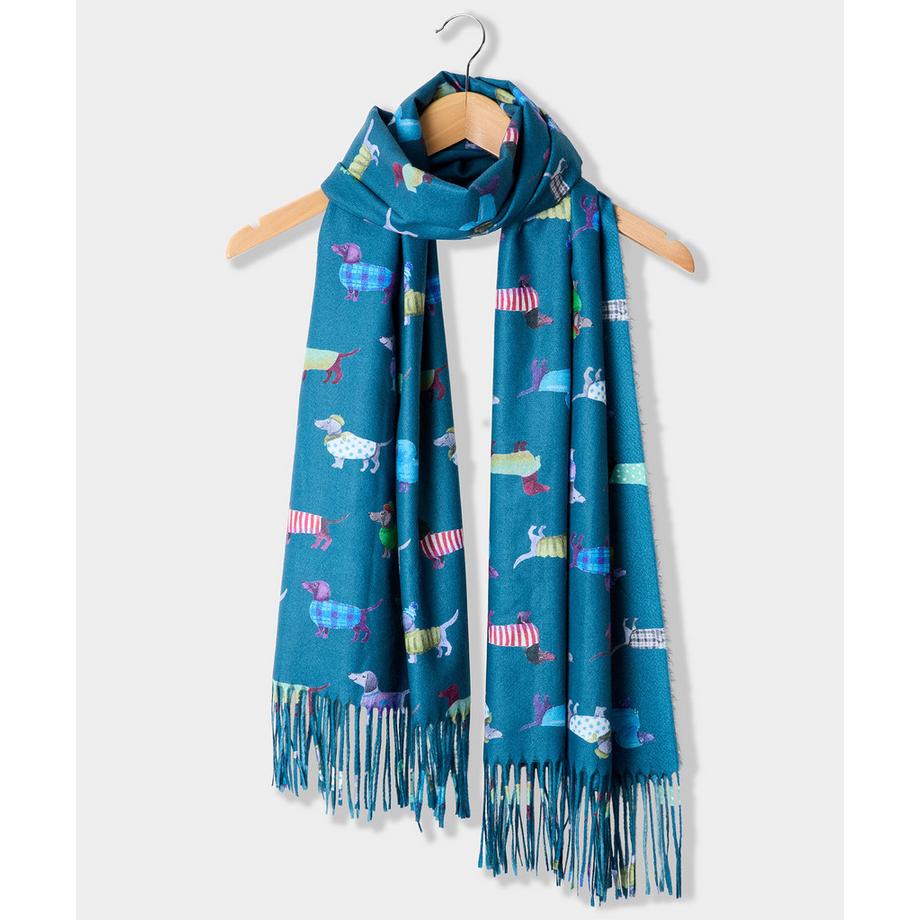 Écharpe motif chien saucisse