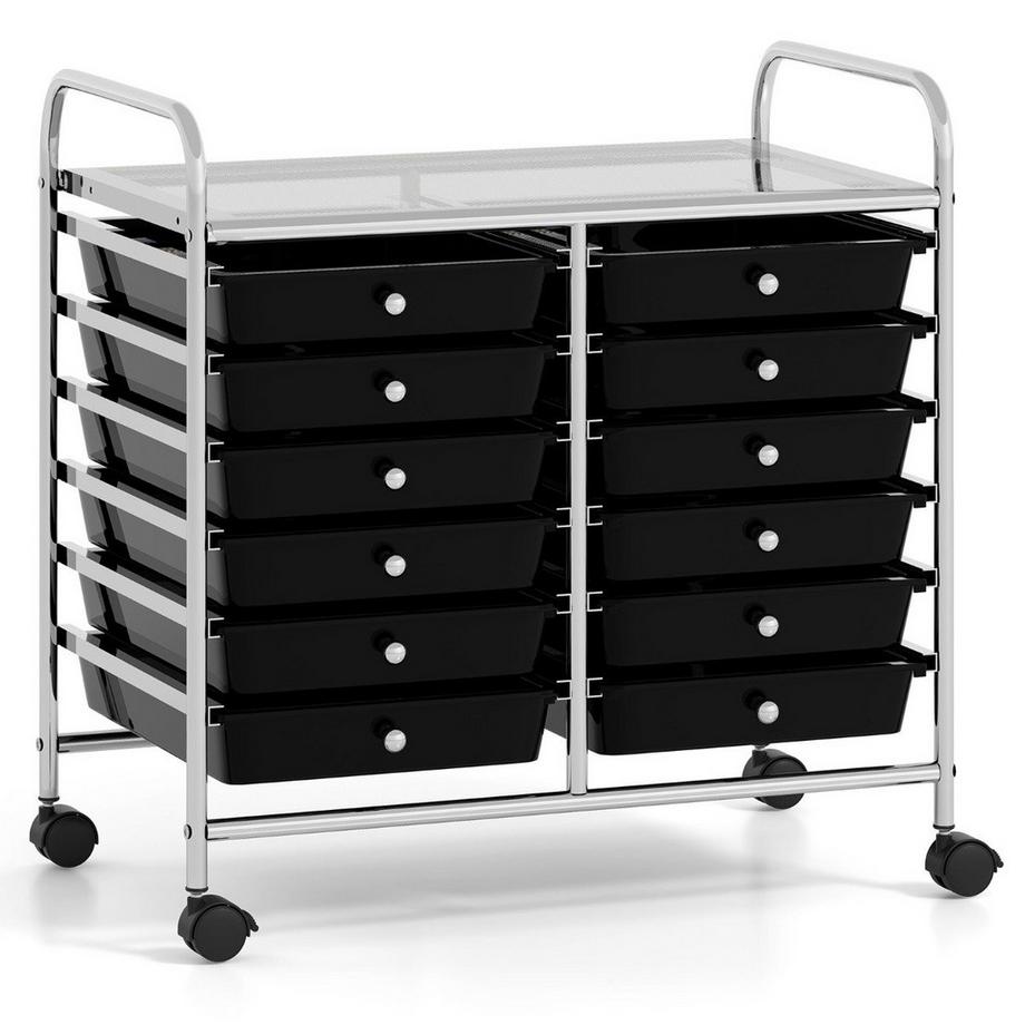 Carrello portaoggetti con 12 cassetti