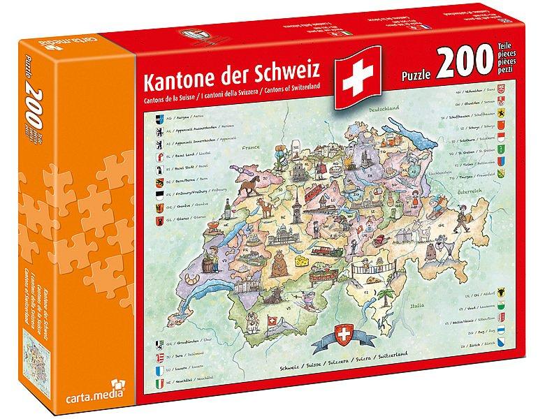 Carta.Media  Puzzle Kantone der Schweiz (200Teile) 