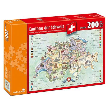Carta.Media  Puzzle Kantone der Schweiz (200Teile) 