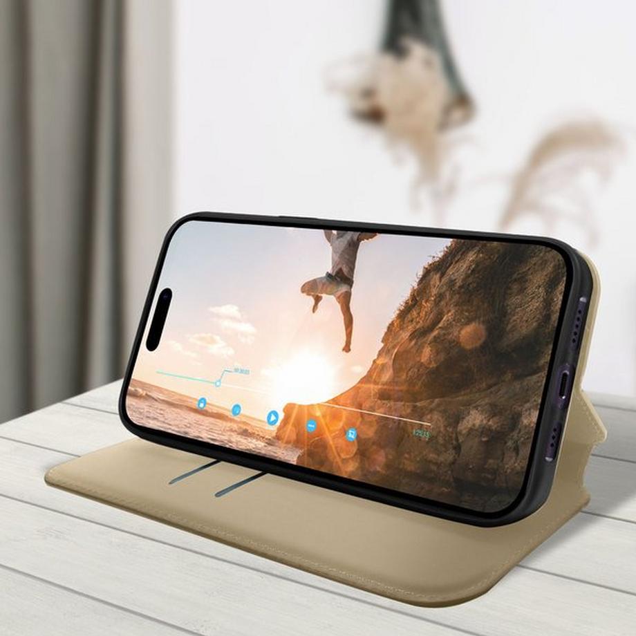 Avizar  Étui iPhone 14 Pro Max Porte-cartes Doré 