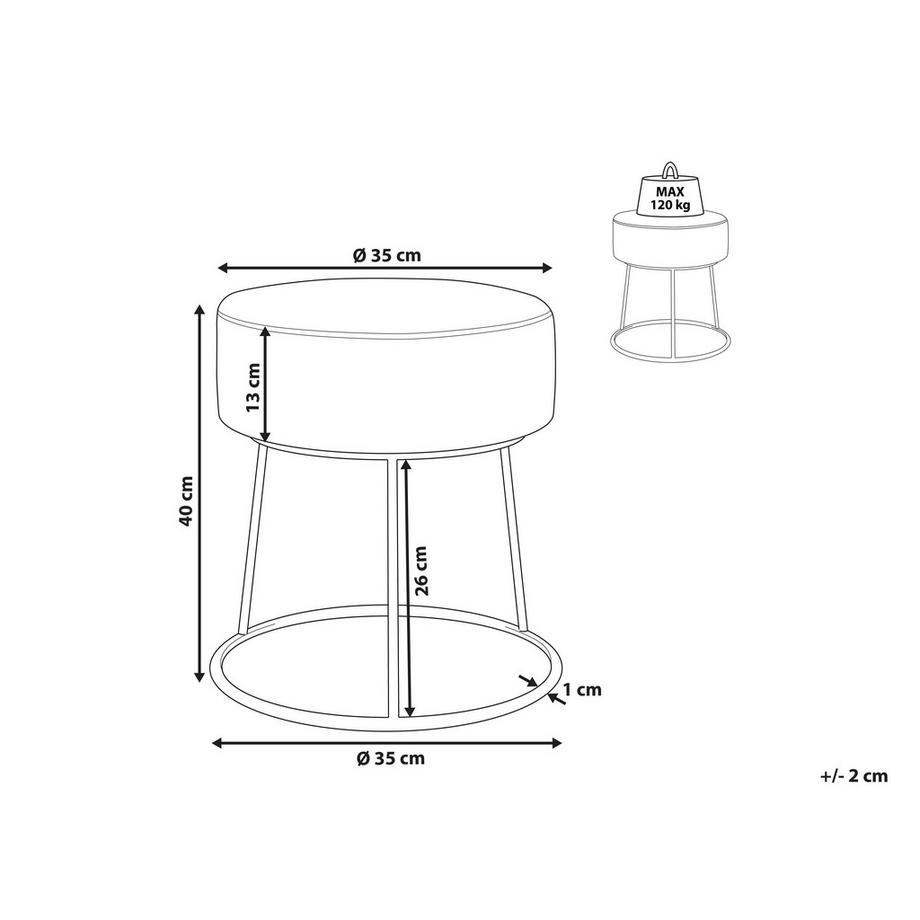 Beliani Repose-pied en Velours Moderne DELCO  