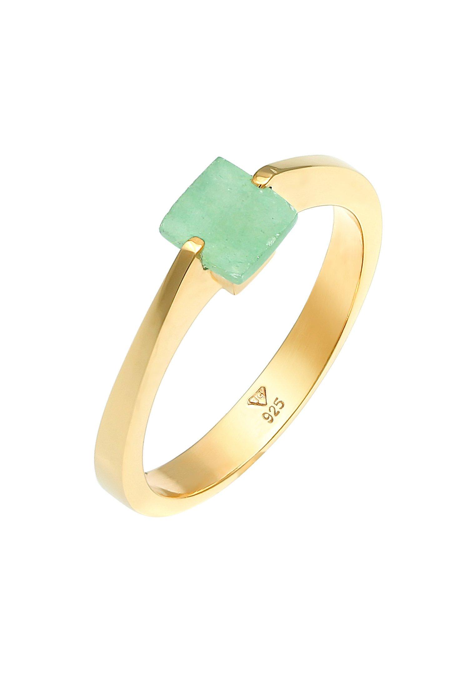 Image of Ring Viereck Jade Damen Gold 54mm