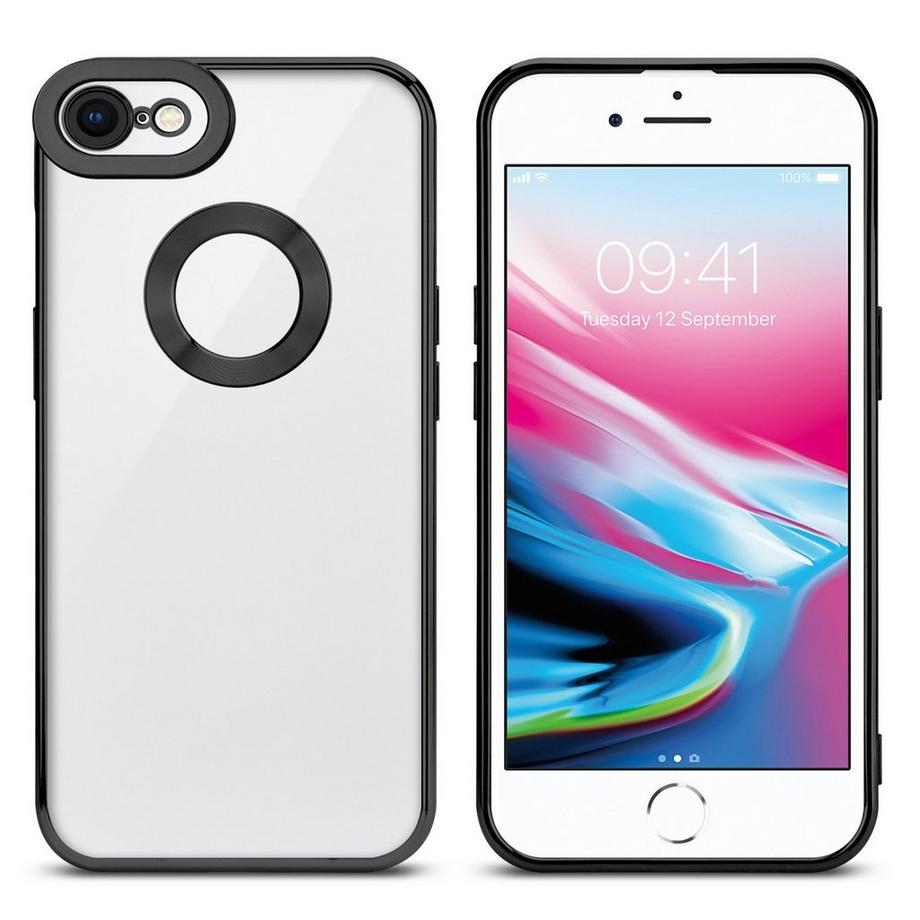 Cadorabo  Hülle für Apple iPhone 7  7S  8  SE 2020 mit Chrome Applikation 