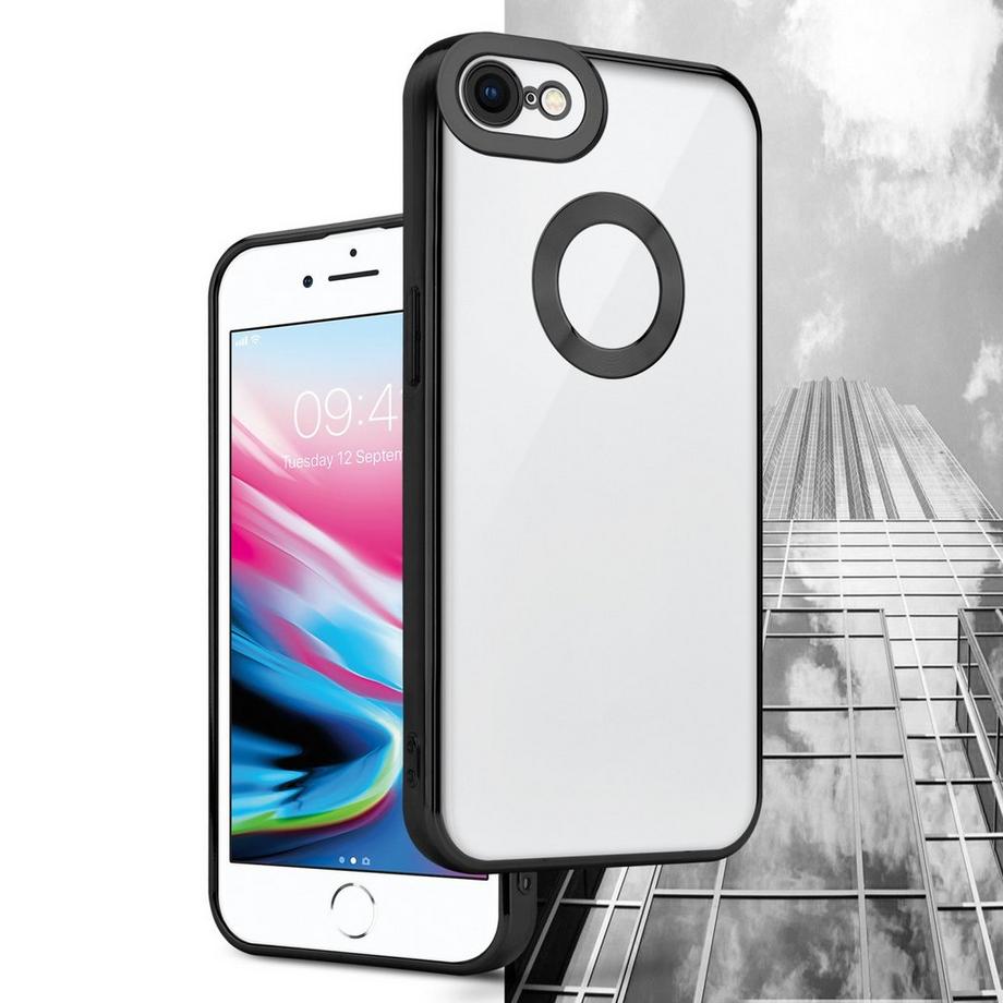 Cadorabo  Hülle für Apple iPhone 7  7S  8  SE 2020 mit Chrome Applikation 