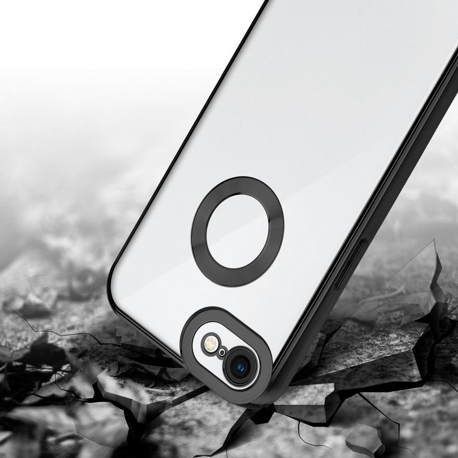 Cadorabo  Hülle für Apple iPhone 7  7S  8  SE 2020 mit Chrome Applikation 