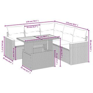 VidaXL Ensemble de canapés de jardin rotin synthétique  