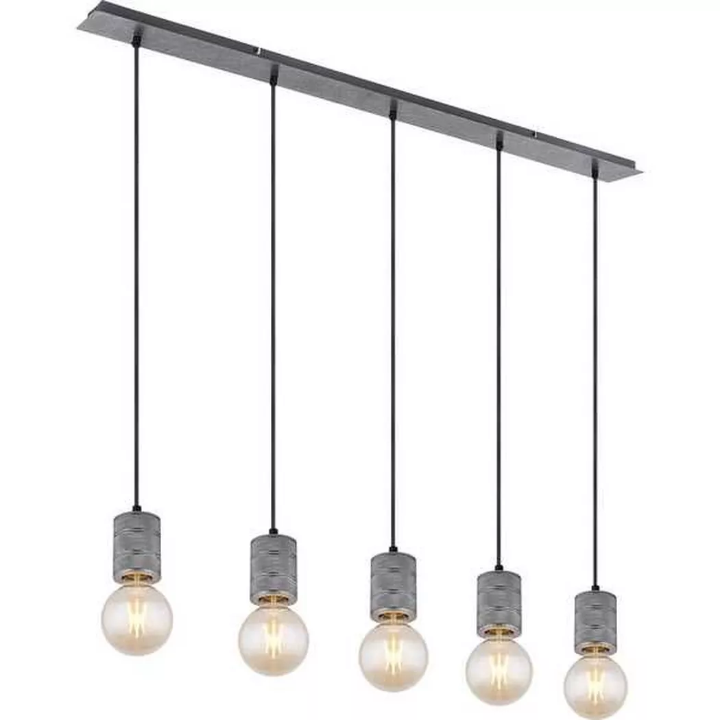 mutoni – Hängeleuchte Freddy Metall silber 5xE27, One Size, Silber