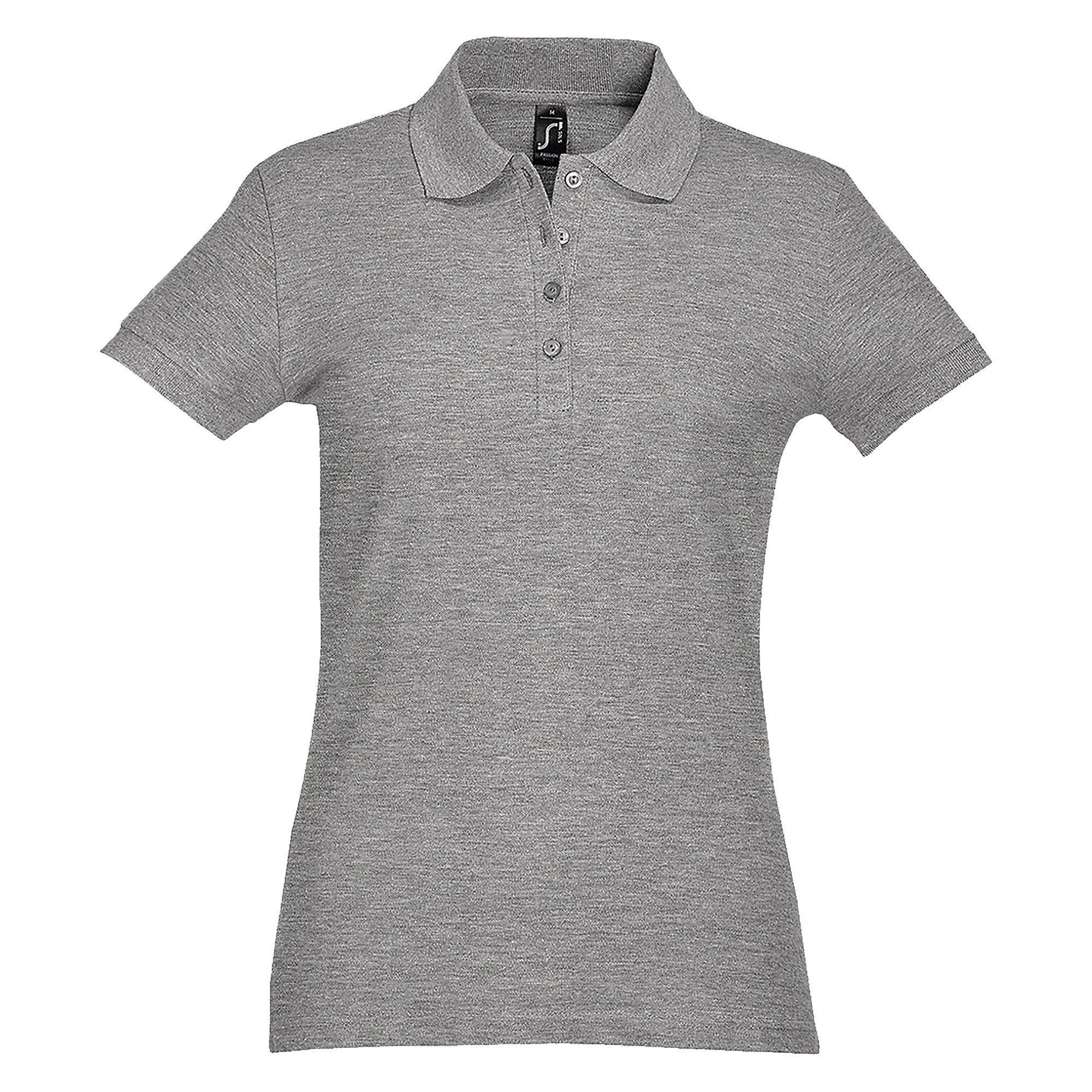 Image of Passion Poloshirt, Kurzarm Damen Taubengrau L