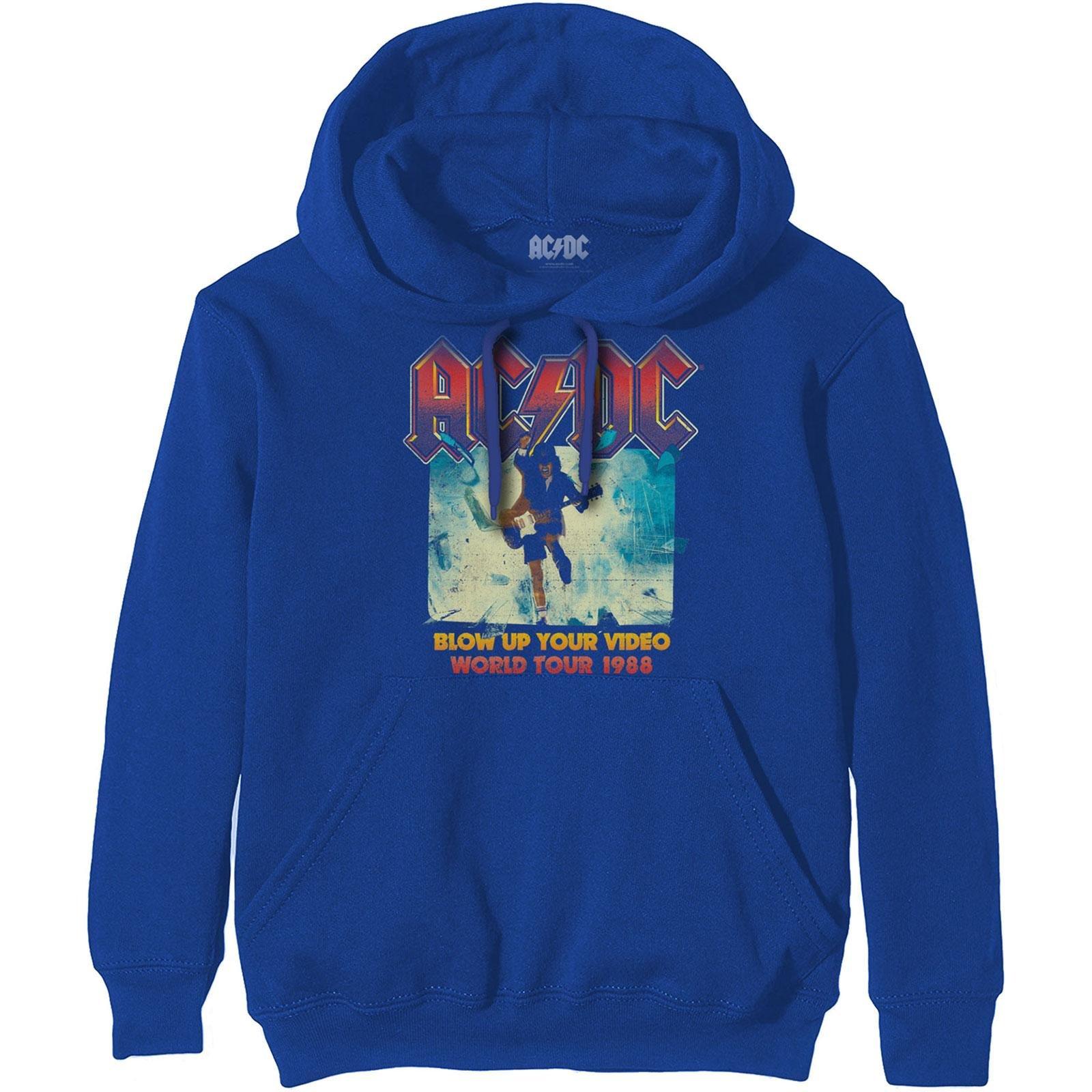 Image of Acdc Blow Up Your Video Kapuzenpullover Damen Blau L
