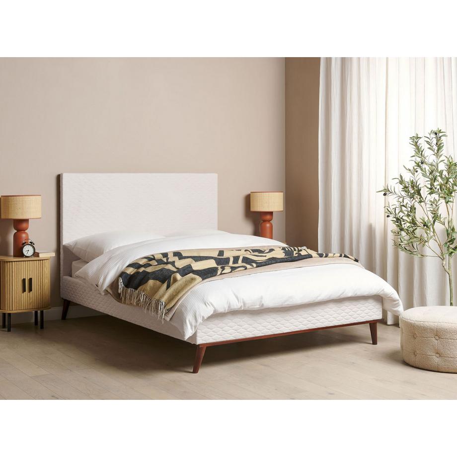 Beliani Bett mit Lattenrost aus Samtstoff Retro BAYONNE  