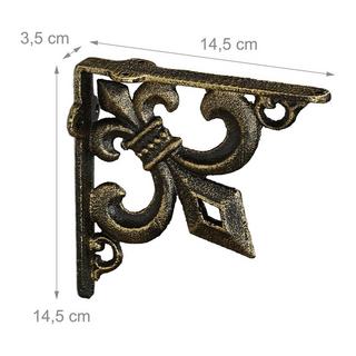 B2X 2x Regalträger mit französischer Lilie Gusseisen  