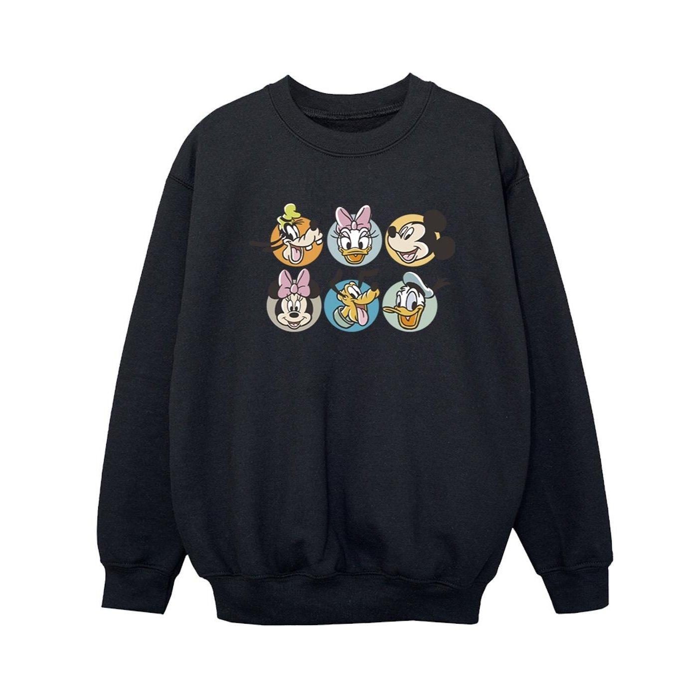 Image of Mickey Mouse And Friends Faces Sweatshirt Unisex Schwarz 116