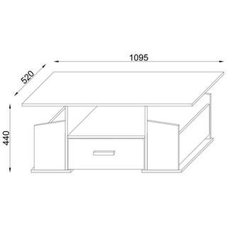 VCM Holz Couchtisch mit ausreichend Stauraum | Maße ca. H. 44 x B. 110 x T. 52 cm | Wohnzimmertisch mit Schublade - Junata  