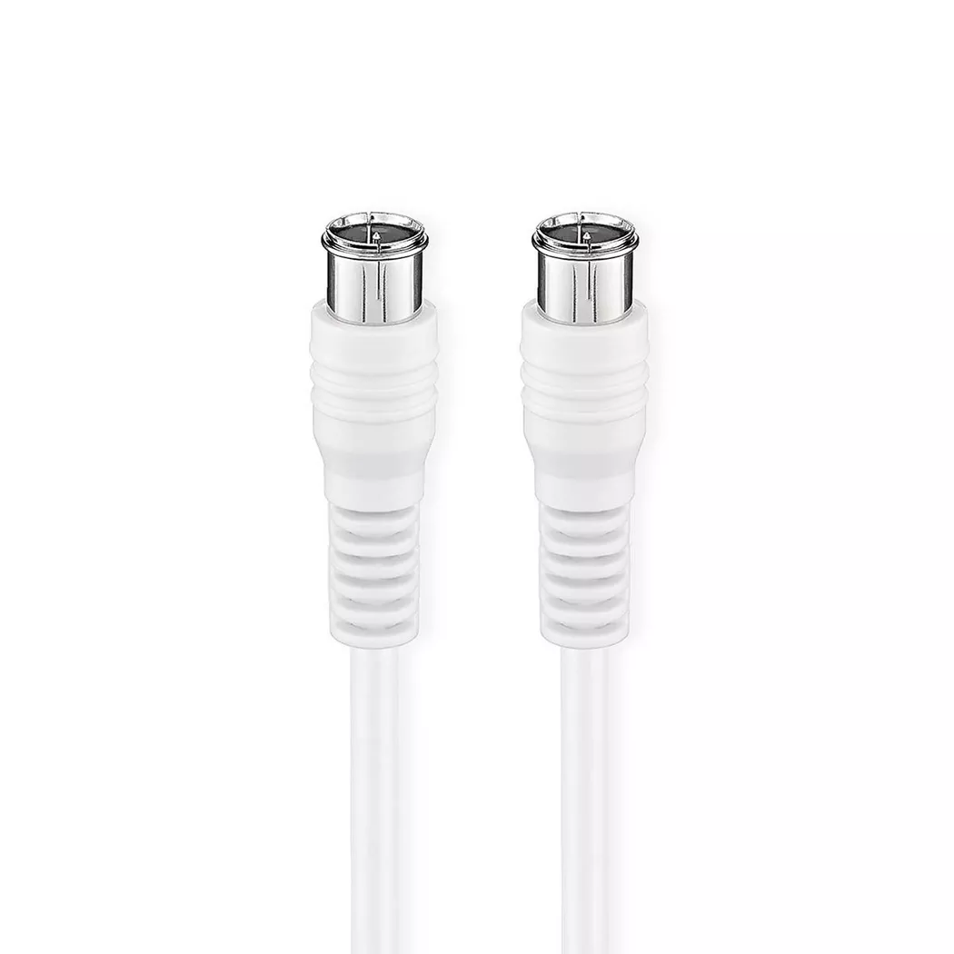 Nedis - Satelliten- & Antennenkabel | F-Stecker | F-Stecker | Vernickelt | 75 Ohm | Doppelt geschirmt | 5,00 m | Rund | PVC | Weiß | Box, 0.5M