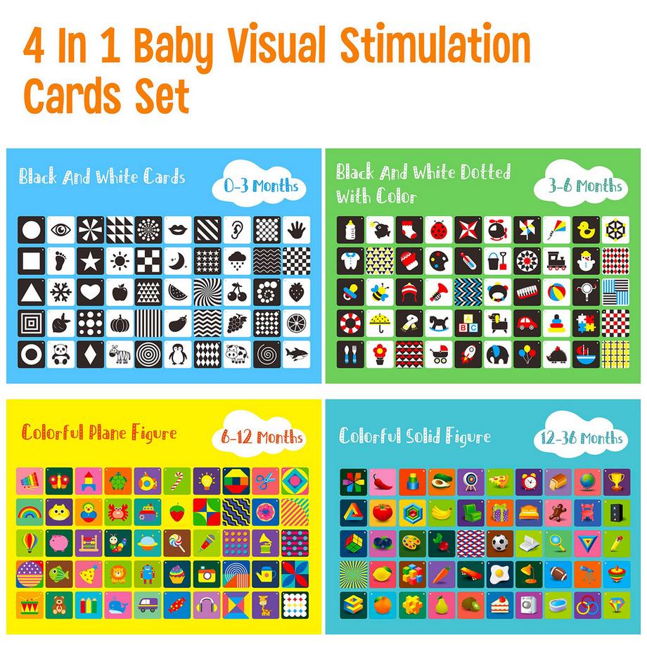 Activity-board  Cartes flash colorées ; pour la stimulation visuelle en 3D des bébés et des enfants en bas âge 