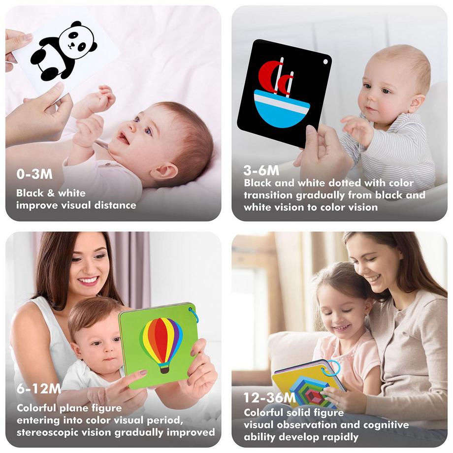 Activity-board  Cartes flash colorées ; pour la stimulation visuelle en 3D des bébés et des enfants en bas âge 