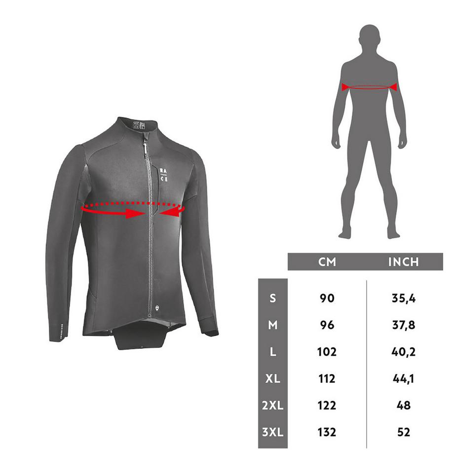 ROCKRIDER  Giacca maniche lunghe aderente MTB uomo poliestere 